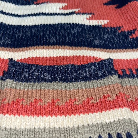 Western Aztec Pattern Shawl Cardigan Lucky Brand Size Medium Double RLL Style - Picture 3 of 3